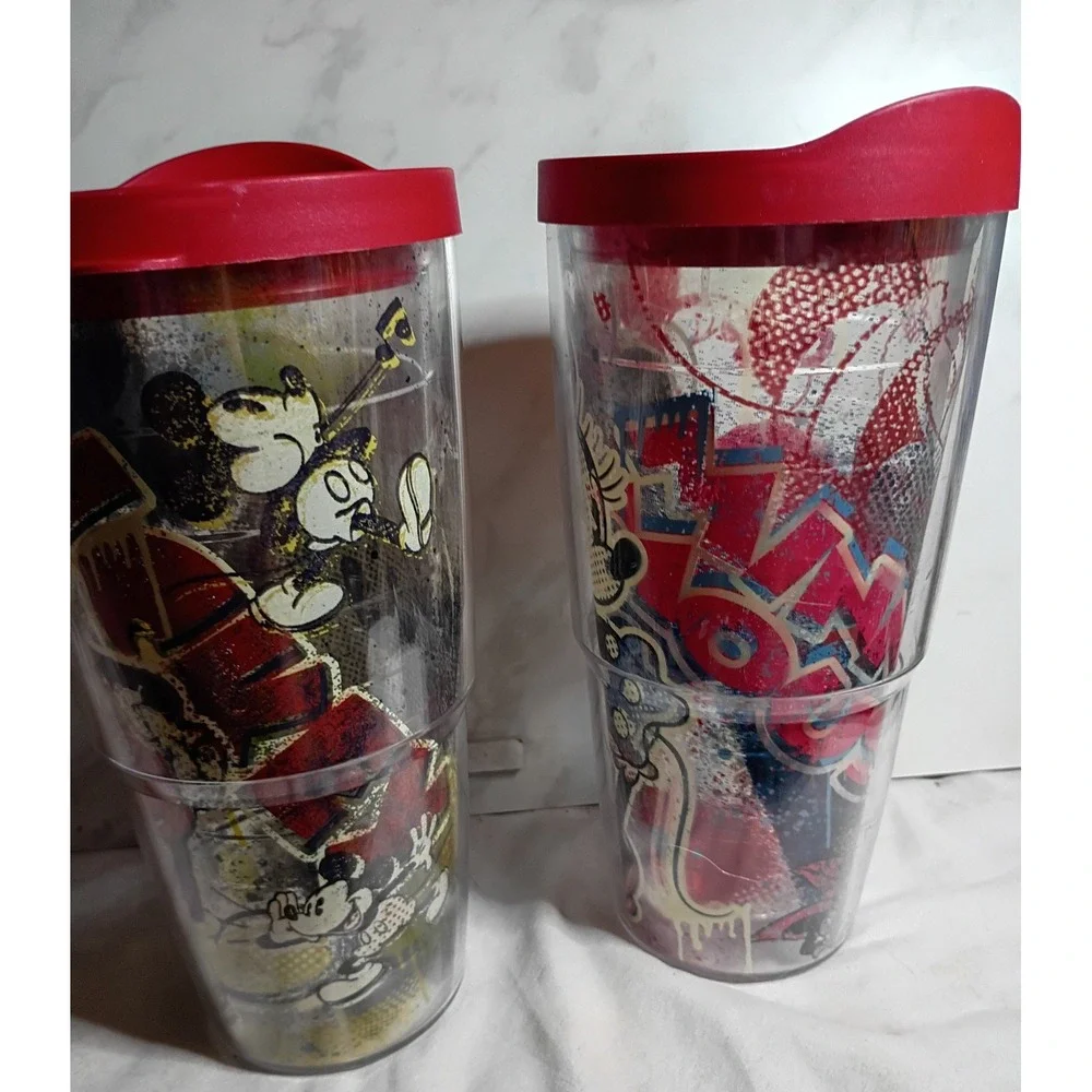 Tervis Tumbler Disney Mickey Minnie Mouse Pop Art Graffiti 24oz Set of 2 w Lids